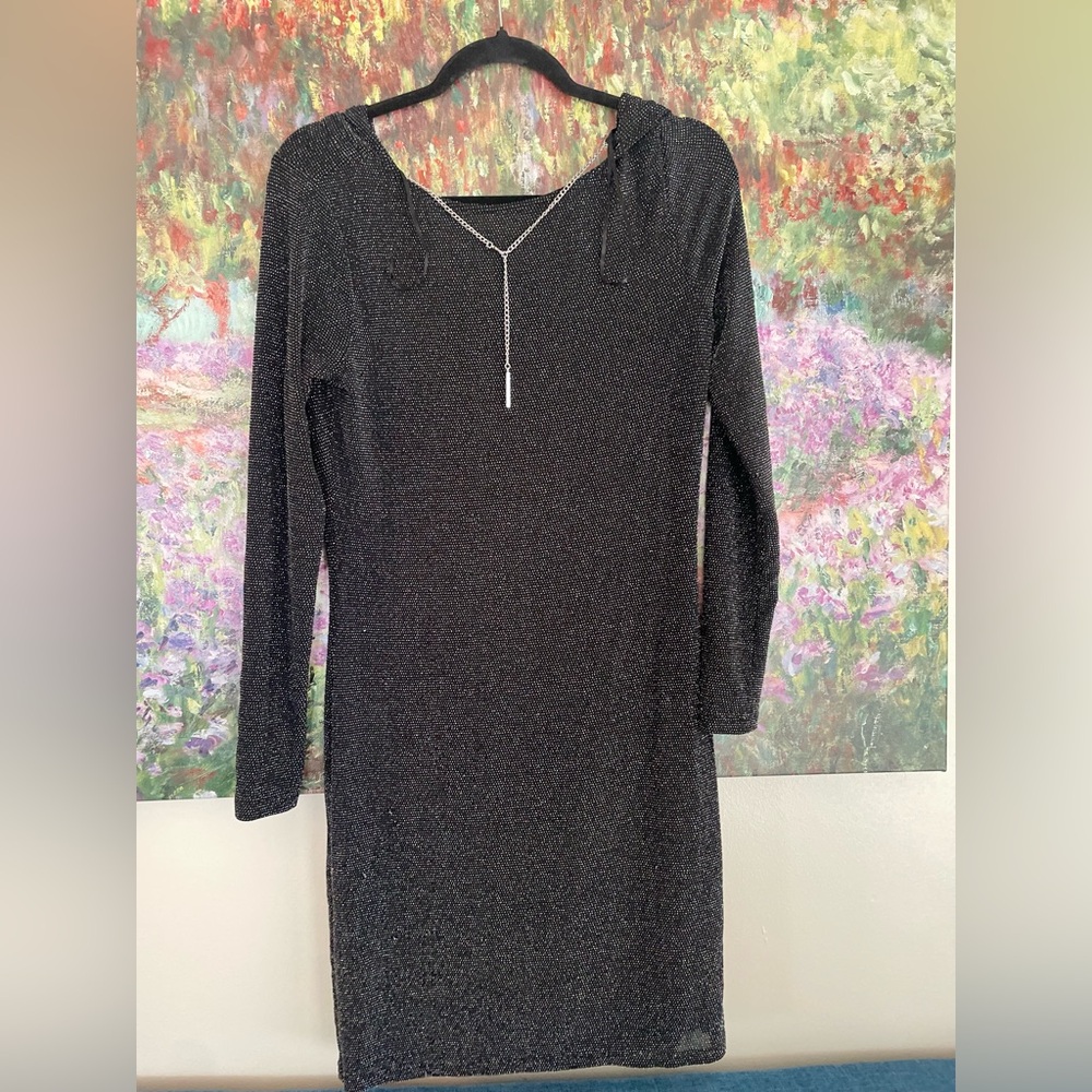 Michael Kors Shimmering Black Long Sleeve Dress